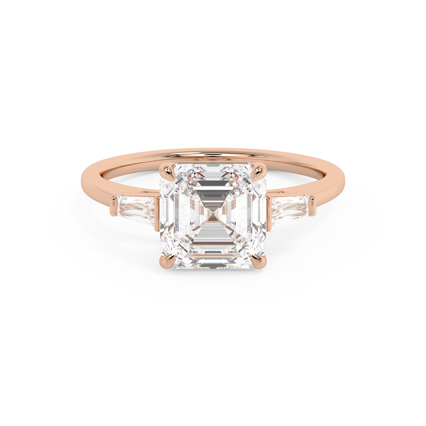 Emerald Solitaire Lab Grown Diamond Engagement Ring