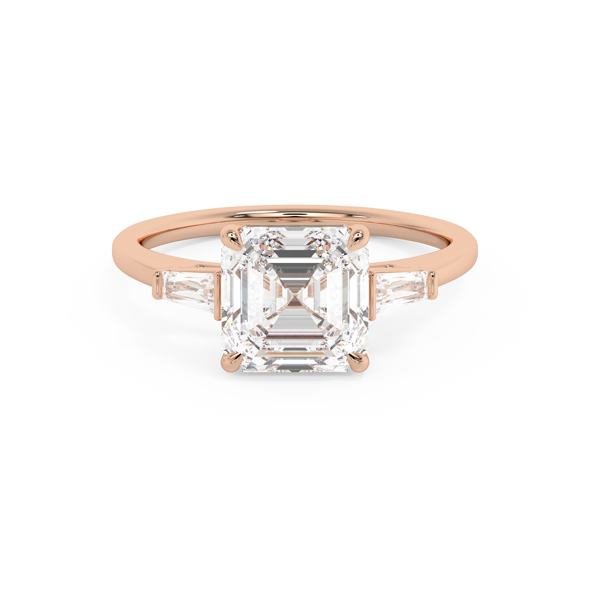 Emerald Solitaire Lab Grown Diamond Engagement Ring