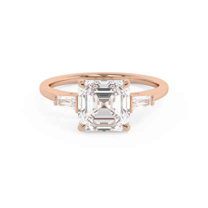 Emerald Solitaire Lab Grown Diamond Engagement Ring