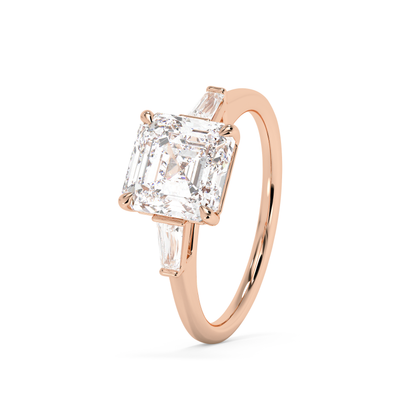 Emerald Solitaire Lab Grown Diamond Engagement Ring