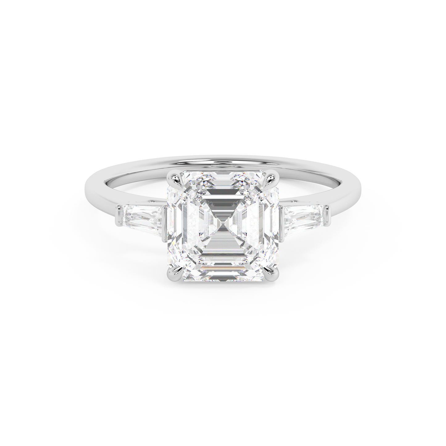 Emerald Solitaire Lab Grown Diamond Engagement Ring