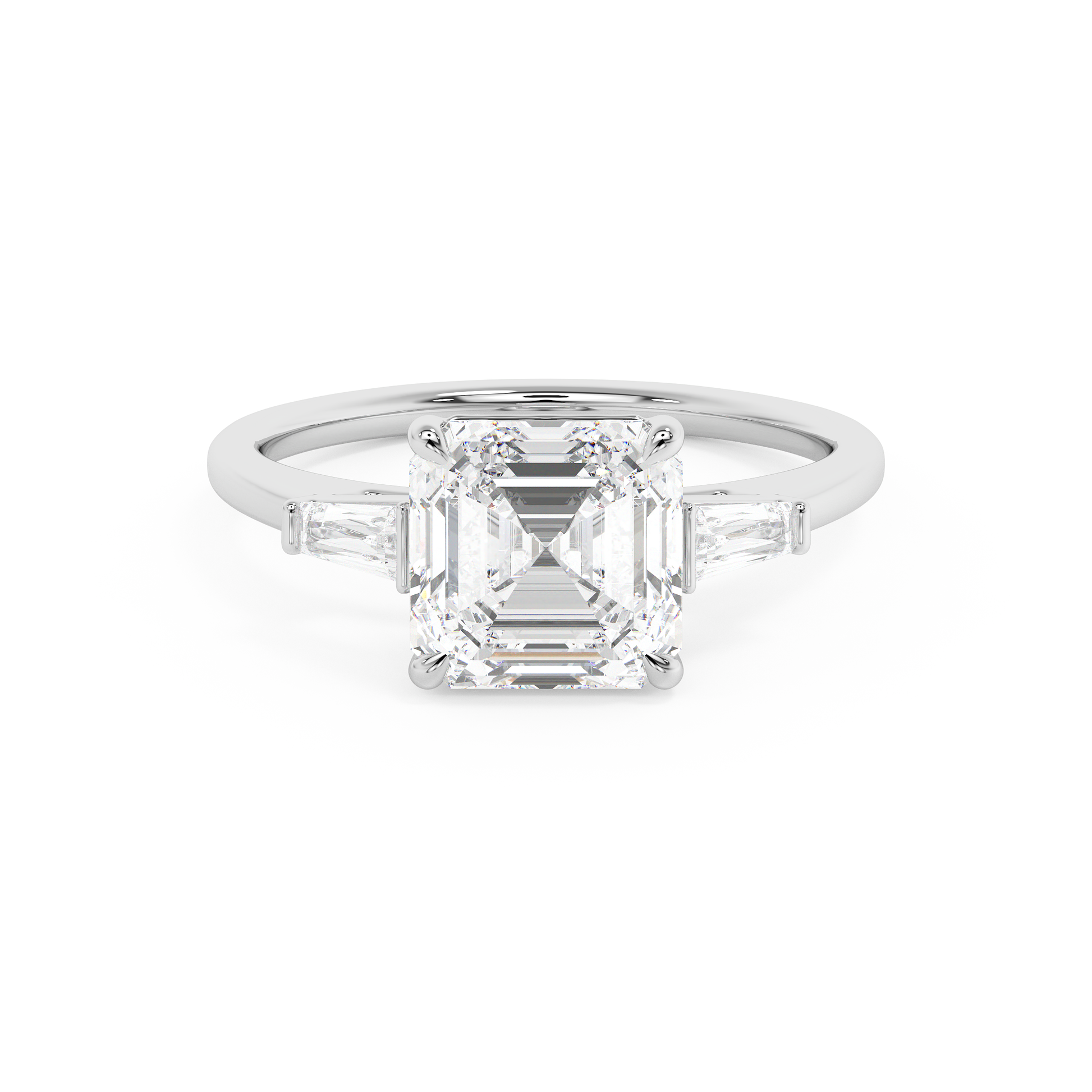 Emerald Solitaire Lab Grown Diamond Engagement Ring