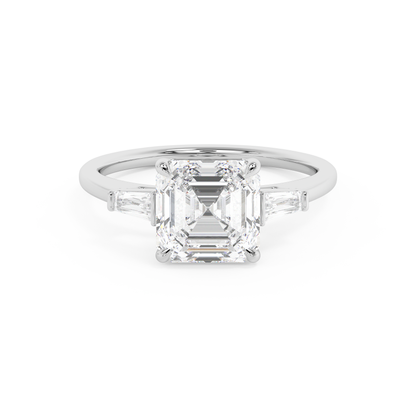 Emerald Solitaire Lab Grown Diamond Engagement Ring