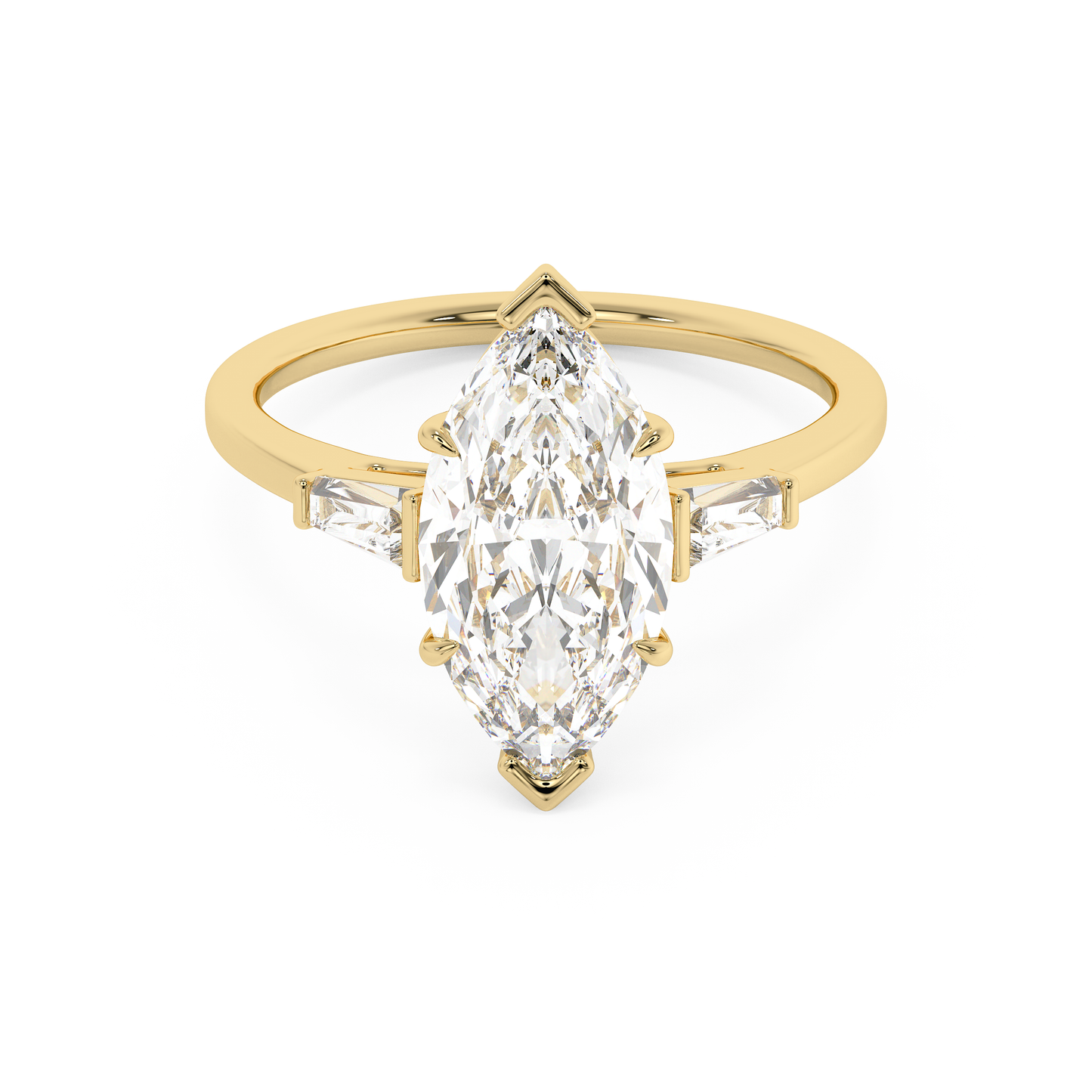 Emerald Solitaire Lab Grown Diamond Engagement Ring