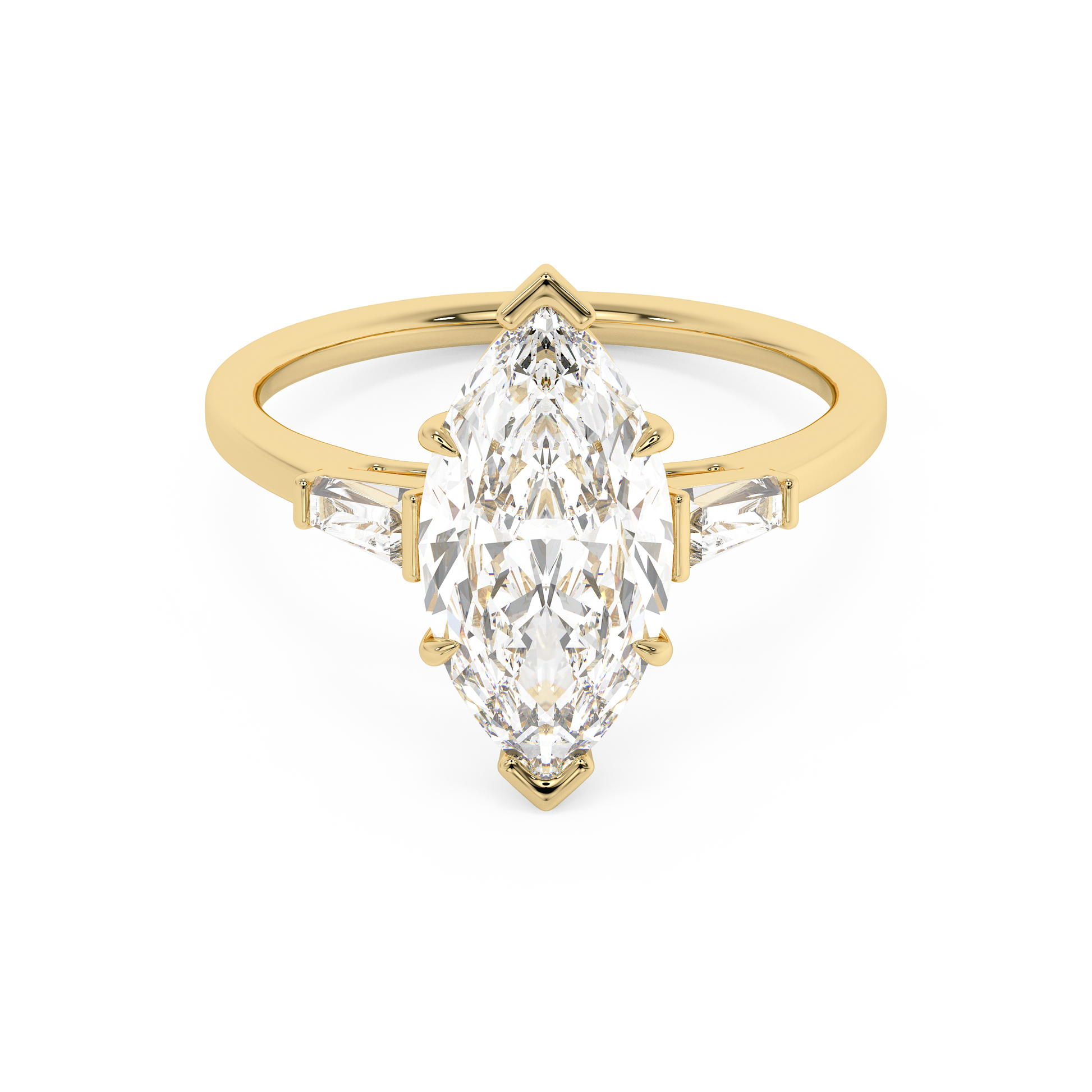 Emerald Solitaire Lab Grown Diamond Engagement Ring