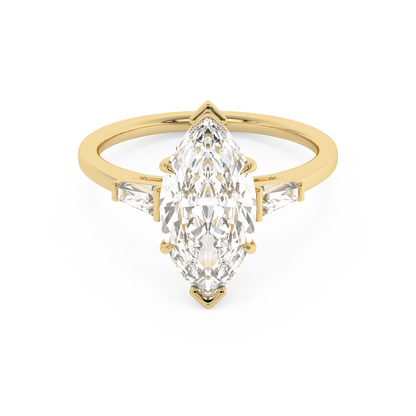 Emerald Solitaire Lab Grown Diamond Engagement Ring