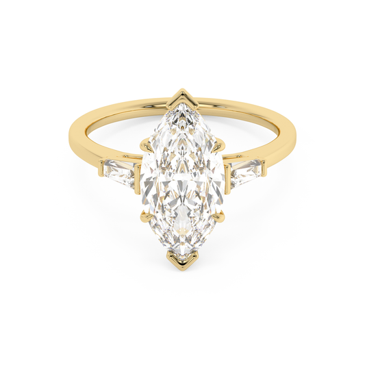 Emerald Solitaire Lab Grown Diamond Engagement Ring