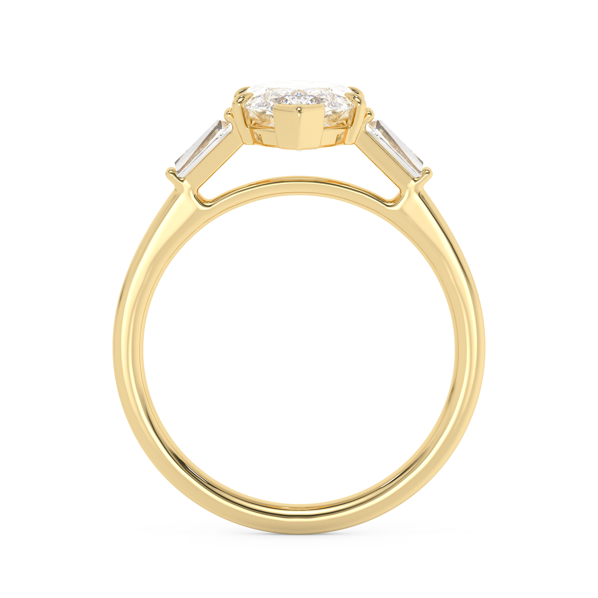 Emerald Solitaire Lab Grown Diamond Engagement Ring