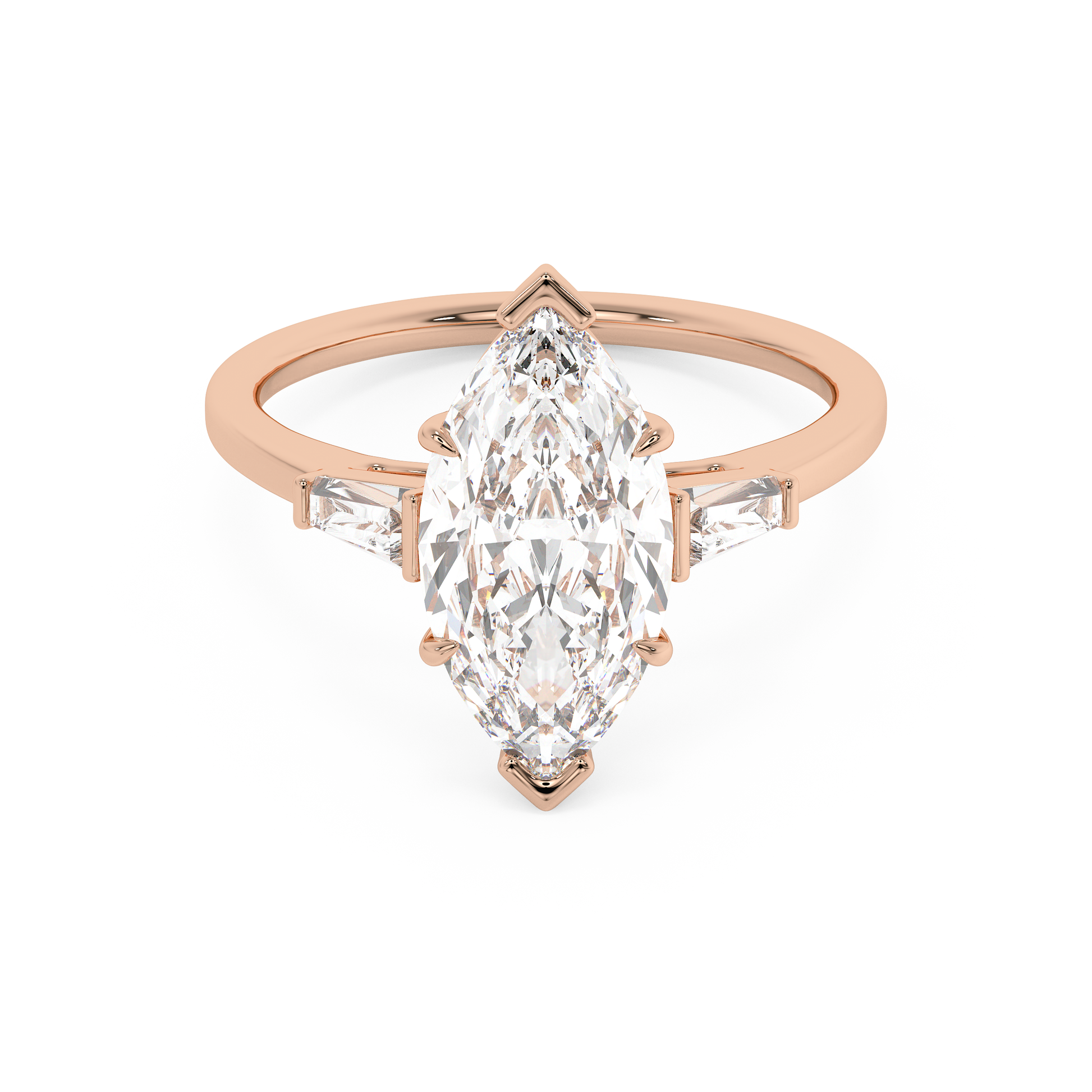 Emerald Solitaire Lab Grown Diamond Engagement Ring