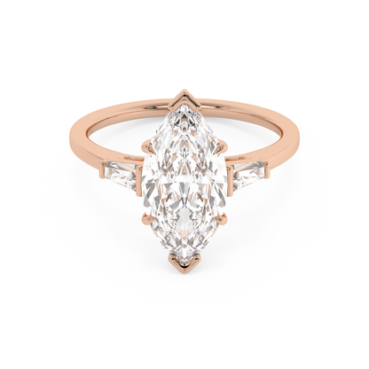Emerald Solitaire Lab Grown Diamond Engagement Ring