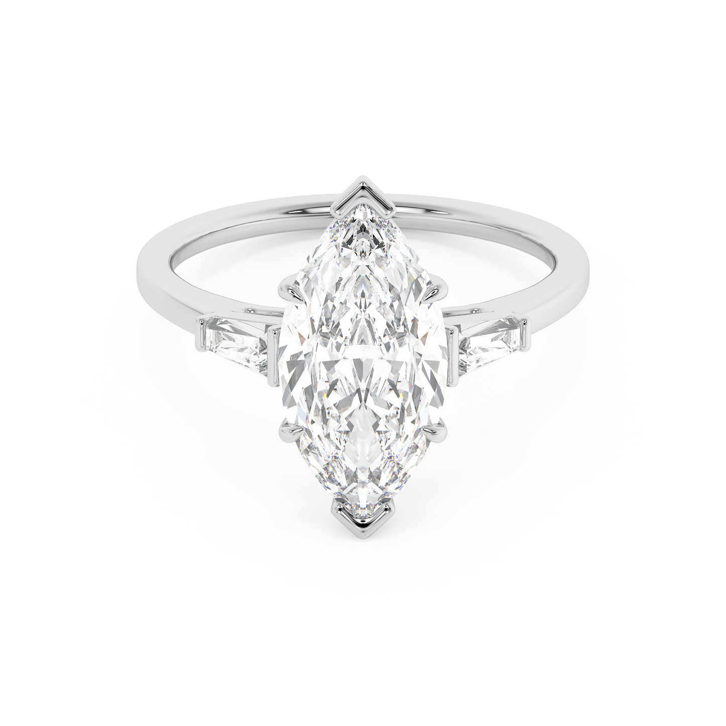 Emerald Solitaire Lab Grown Diamond Engagement Ring