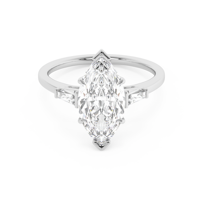 Emerald Solitaire Lab Grown Diamond Engagement Ring