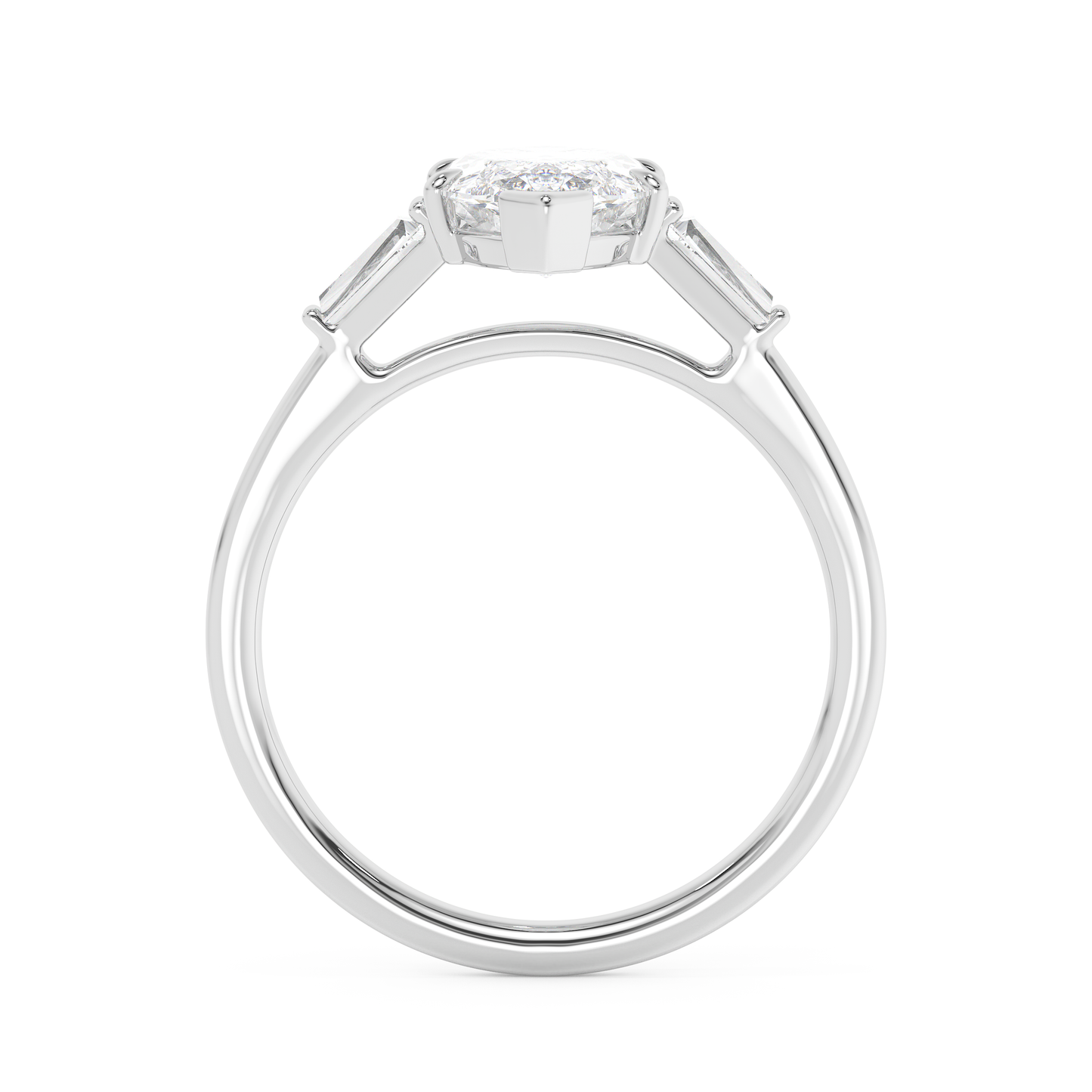 Emerald Solitaire Lab Grown Diamond Engagement Ring