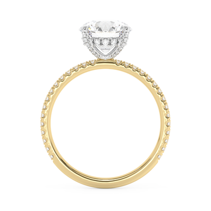 Emerald Solitaire Lab Grown Diamond Engagement Ring