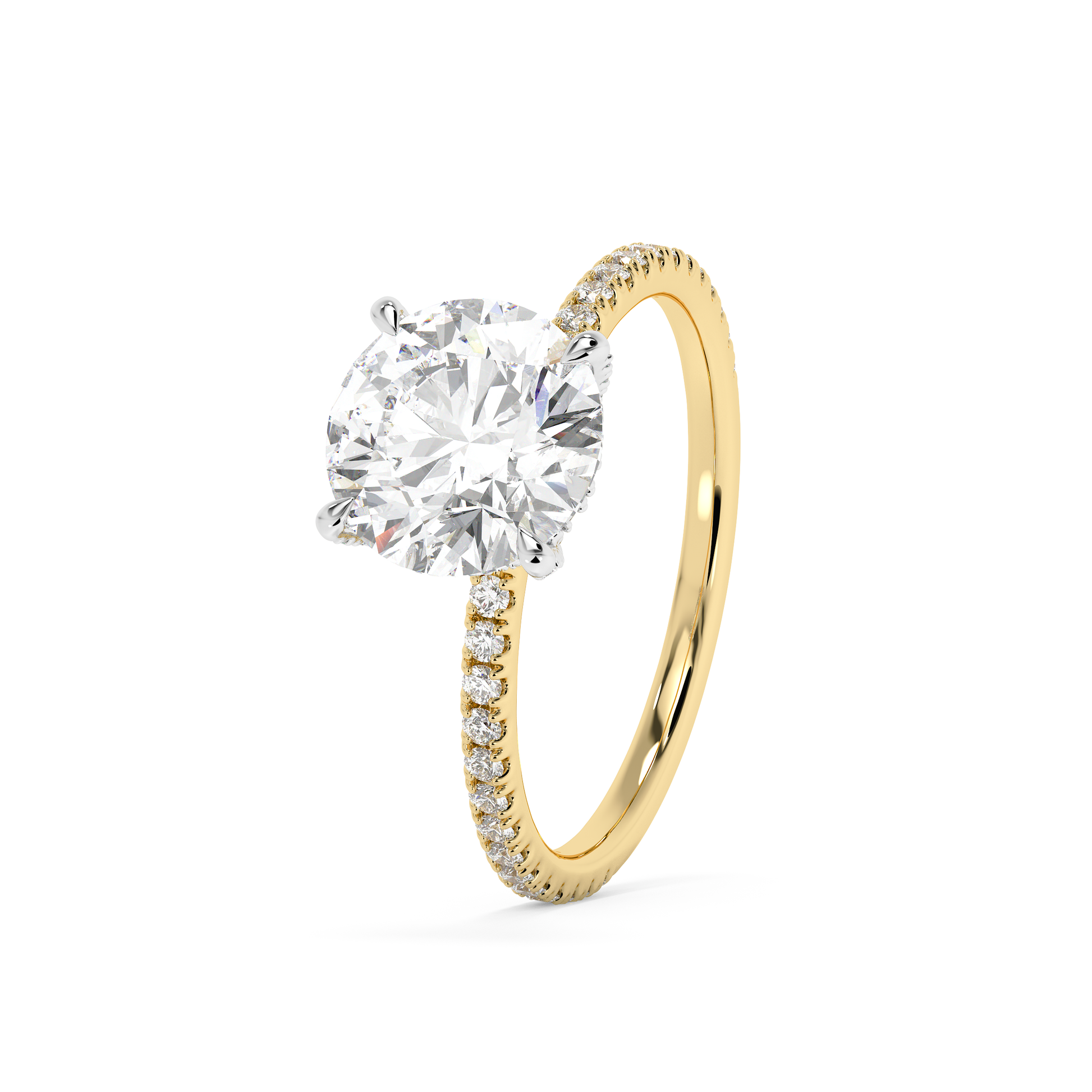 Emerald Solitaire Lab Grown Diamond Engagement Ring