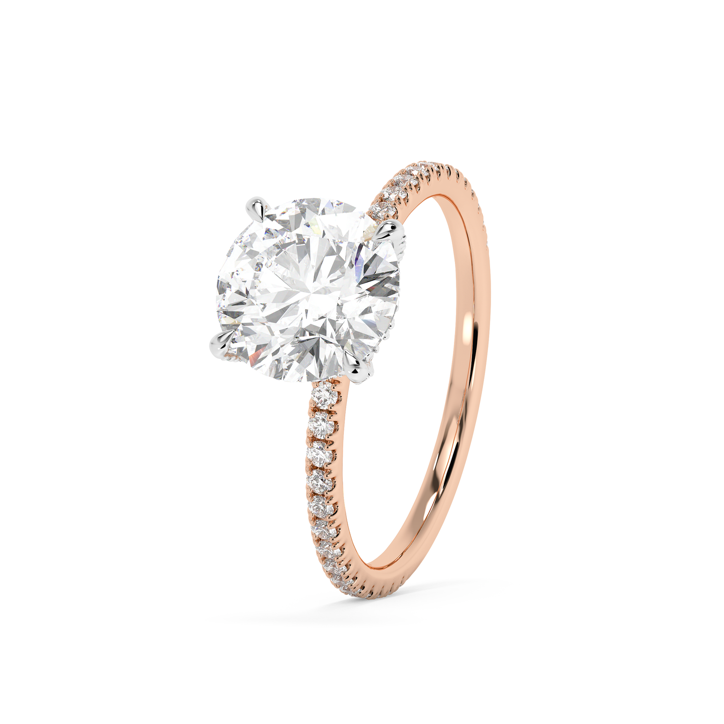 Emerald Solitaire Lab Grown Diamond Engagement Ring