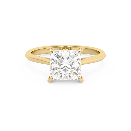 Emerald Solitaire Lab Grown Diamond Engagement Ring