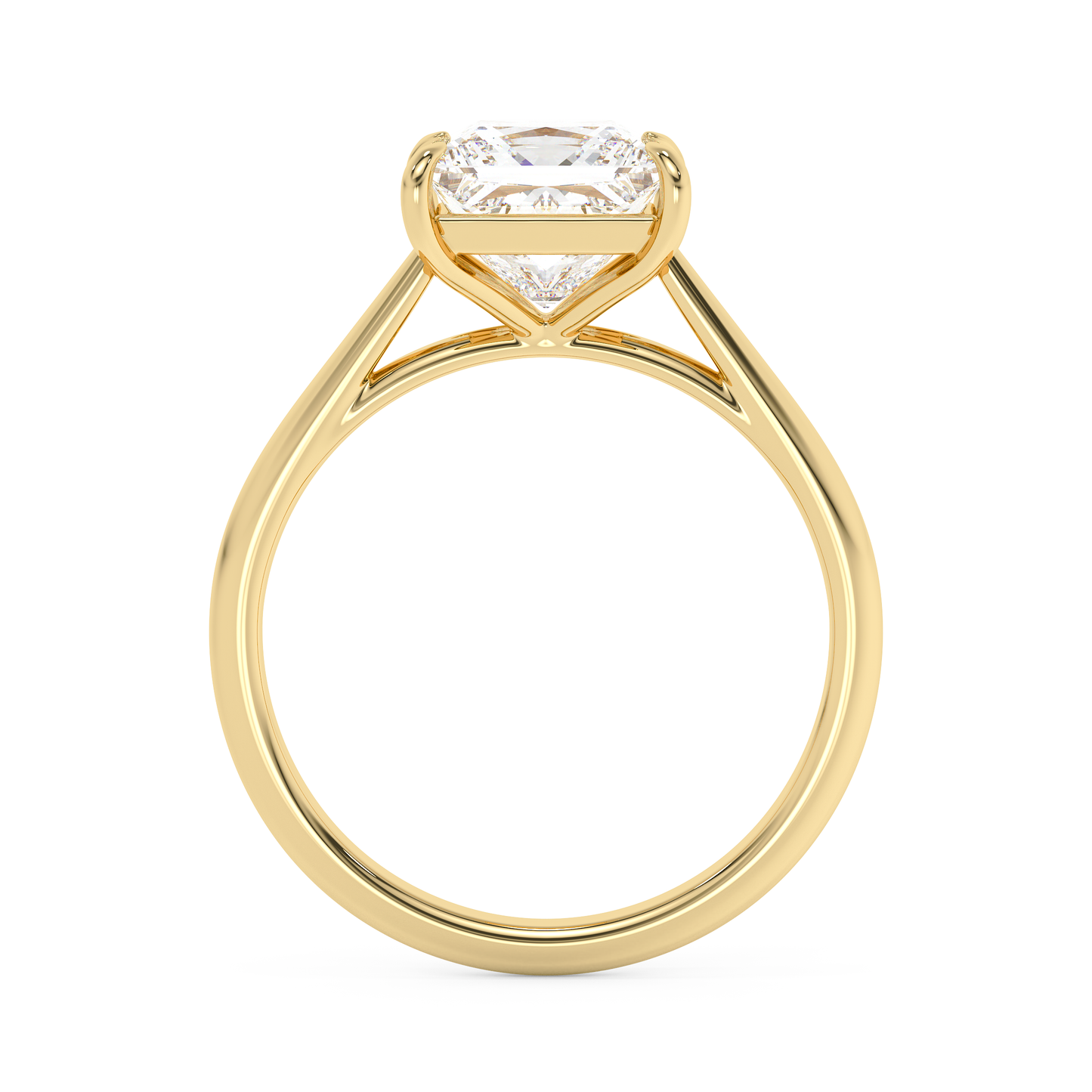 Emerald Solitaire Lab Grown Diamond Engagement Ring