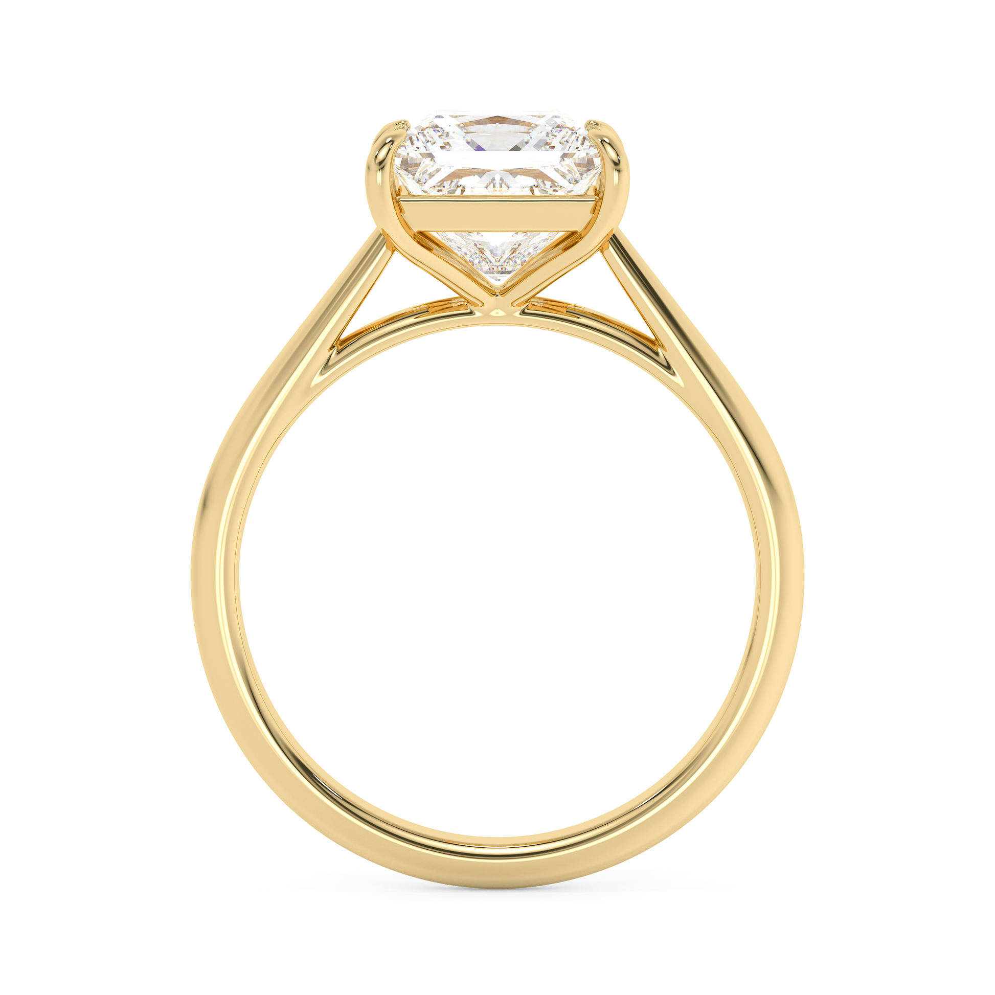 Emerald Solitaire Lab Grown Diamond Engagement Ring