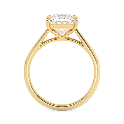 Emerald Solitaire Lab Grown Diamond Engagement Ring