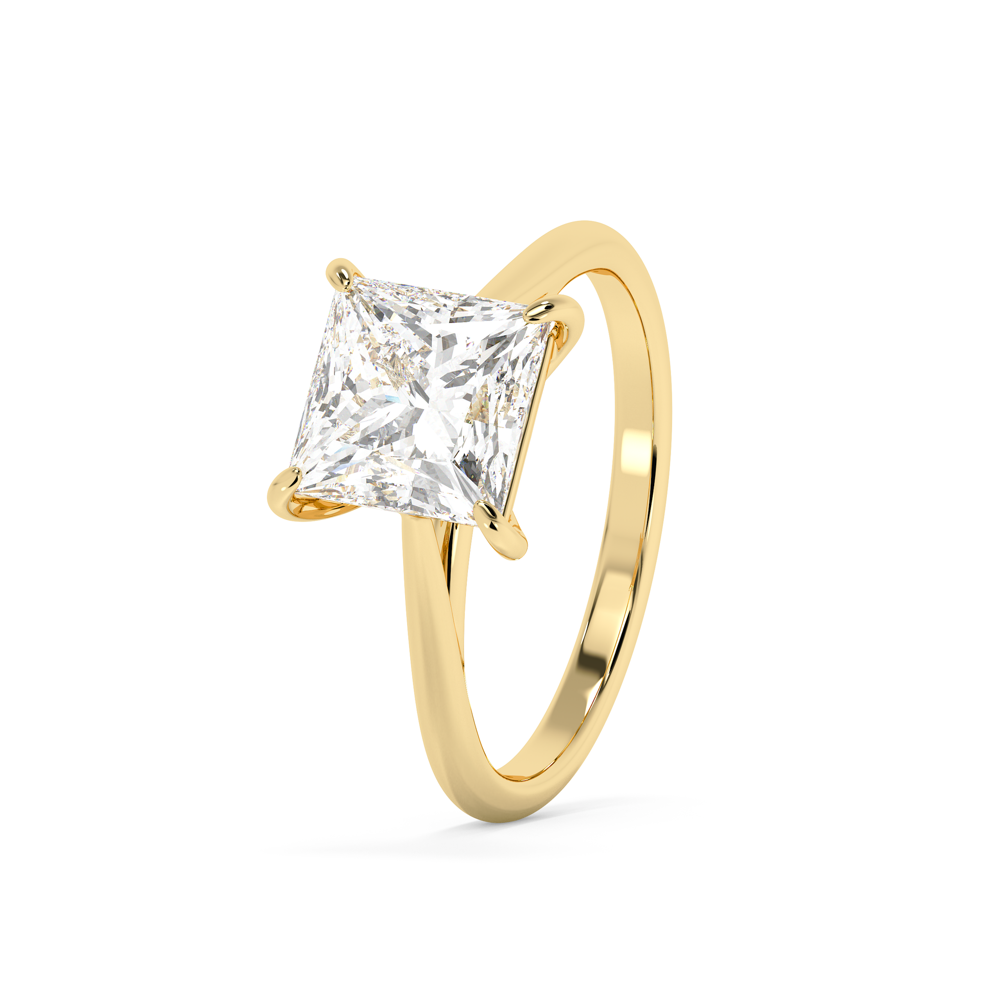 Emerald Solitaire Lab Grown Diamond Engagement Ring
