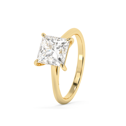 Emerald Solitaire Lab Grown Diamond Engagement Ring