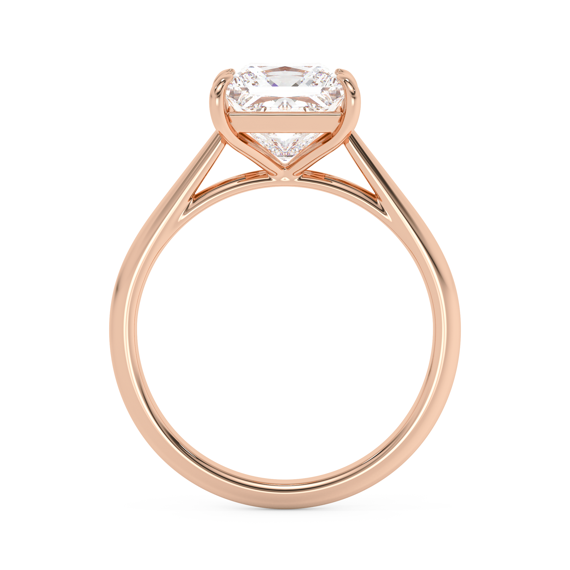 Emerald Solitaire Lab Grown Diamond Engagement Ring