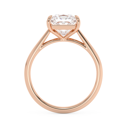 Emerald Solitaire Lab Grown Diamond Engagement Ring