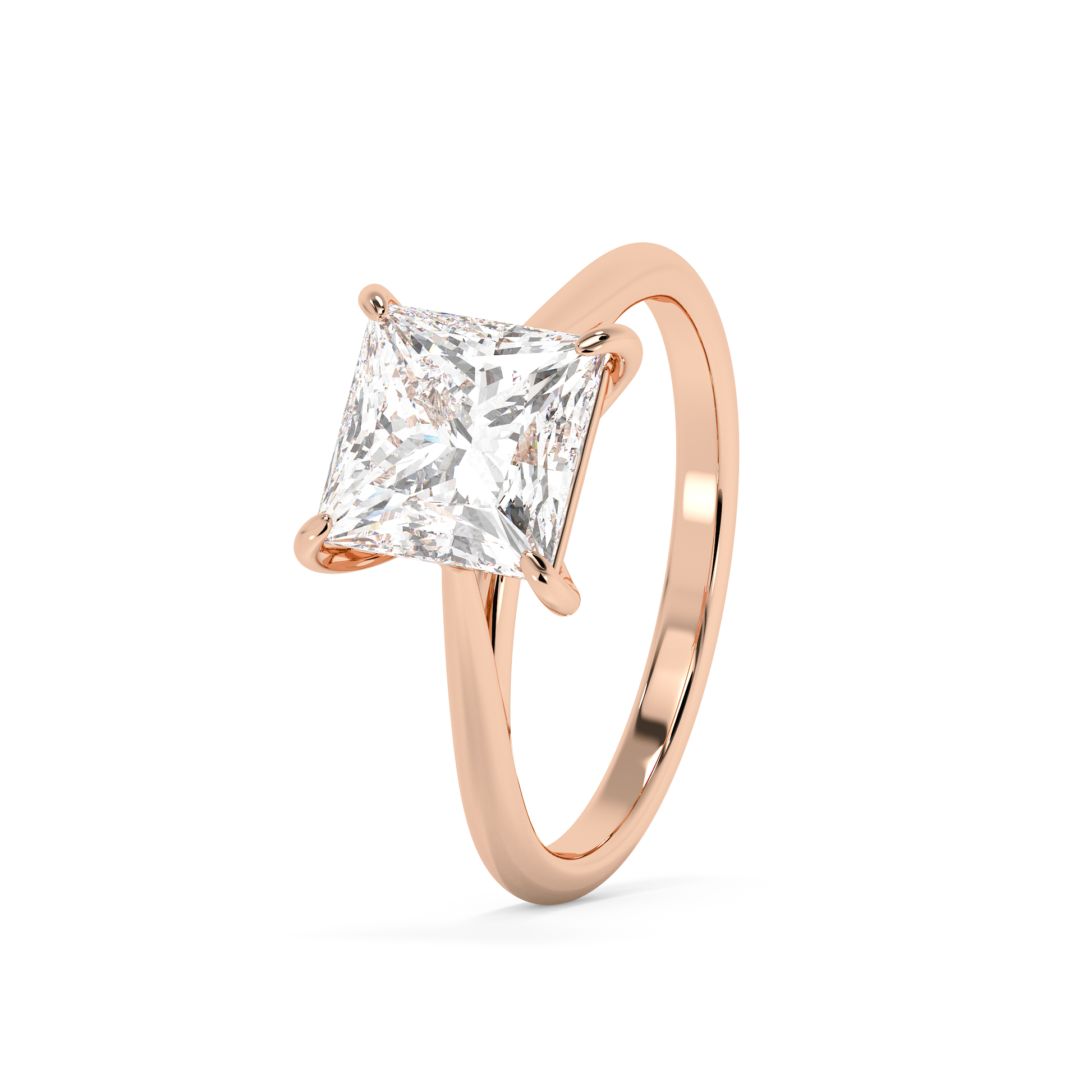 Emerald Solitaire Lab Grown Diamond Engagement Ring