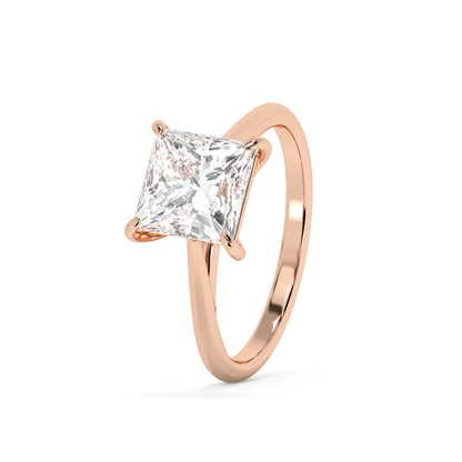 Emerald Solitaire Lab Grown Diamond Engagement Ring
