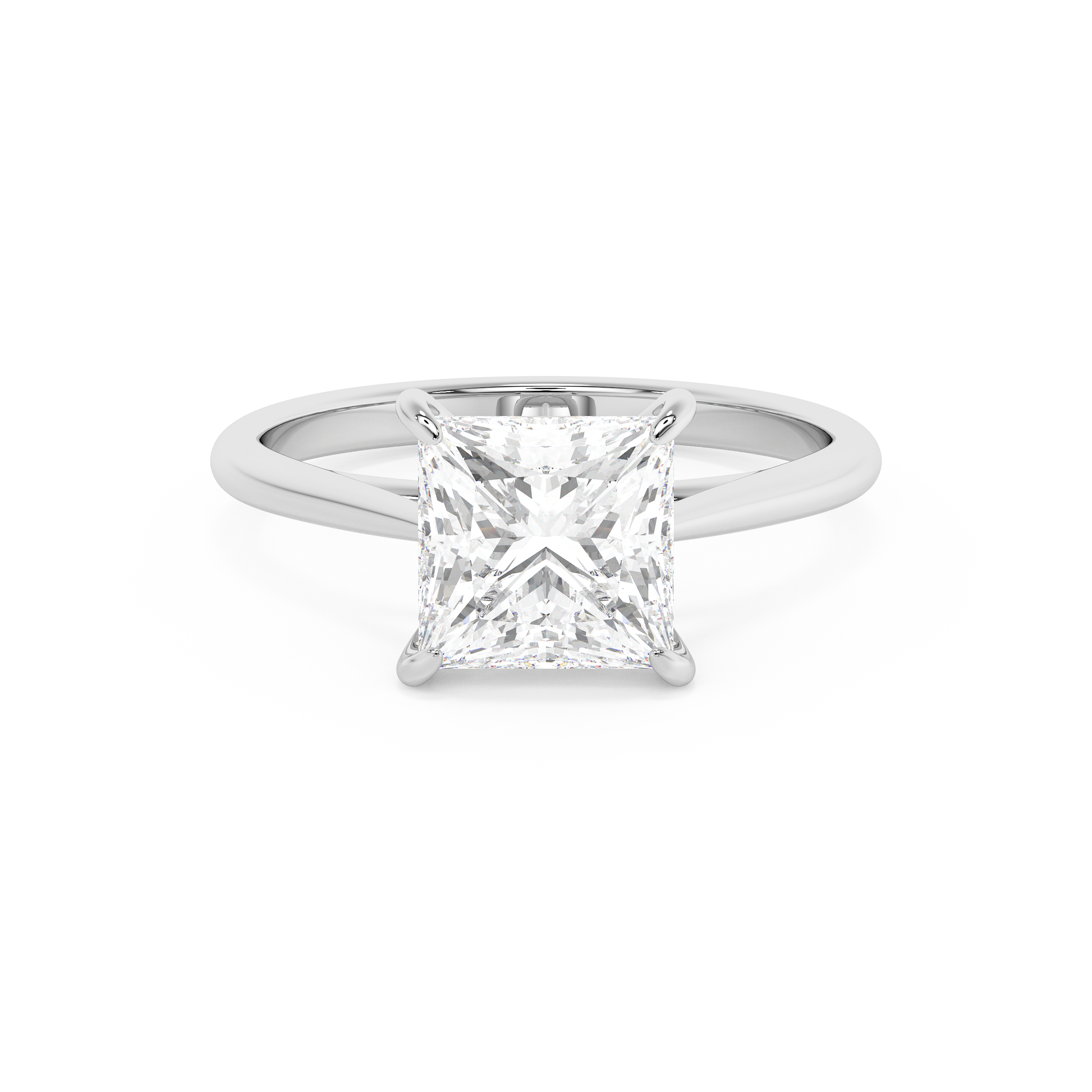 Emerald Solitaire Lab Grown Diamond Engagement Ring