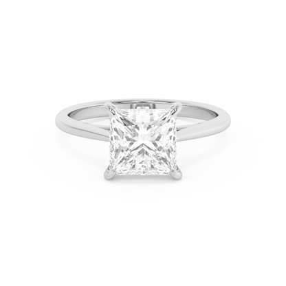 Emerald Solitaire Lab Grown Diamond Engagement Ring
