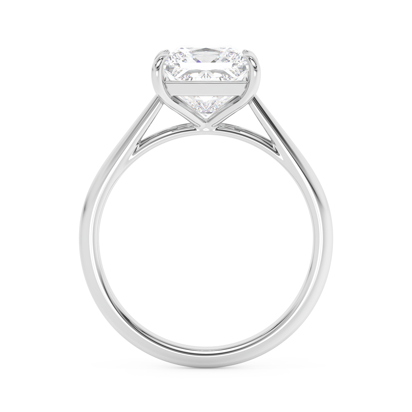 Emerald Solitaire Lab Grown Diamond Engagement Ring