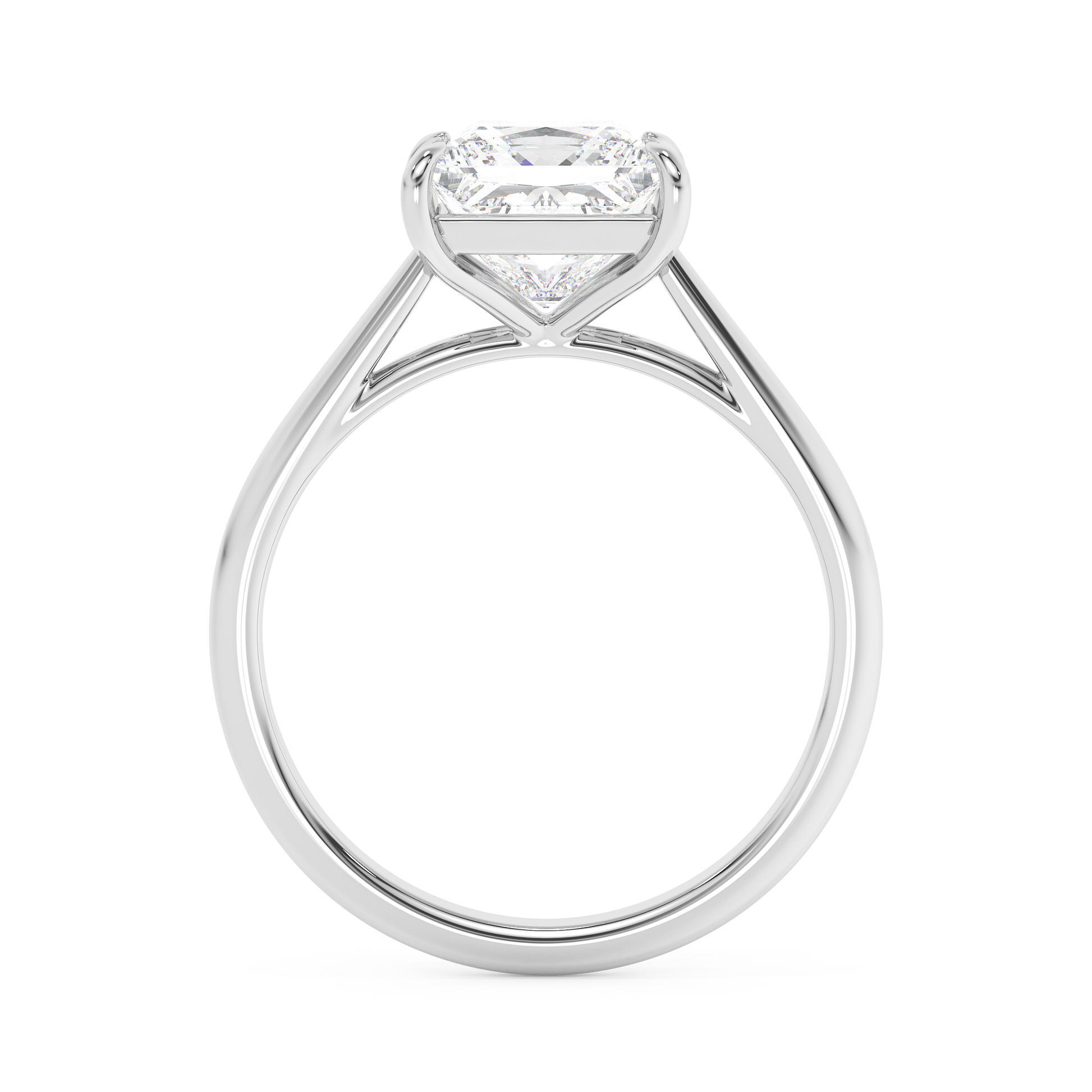 Emerald Solitaire Lab Grown Diamond Engagement Ring