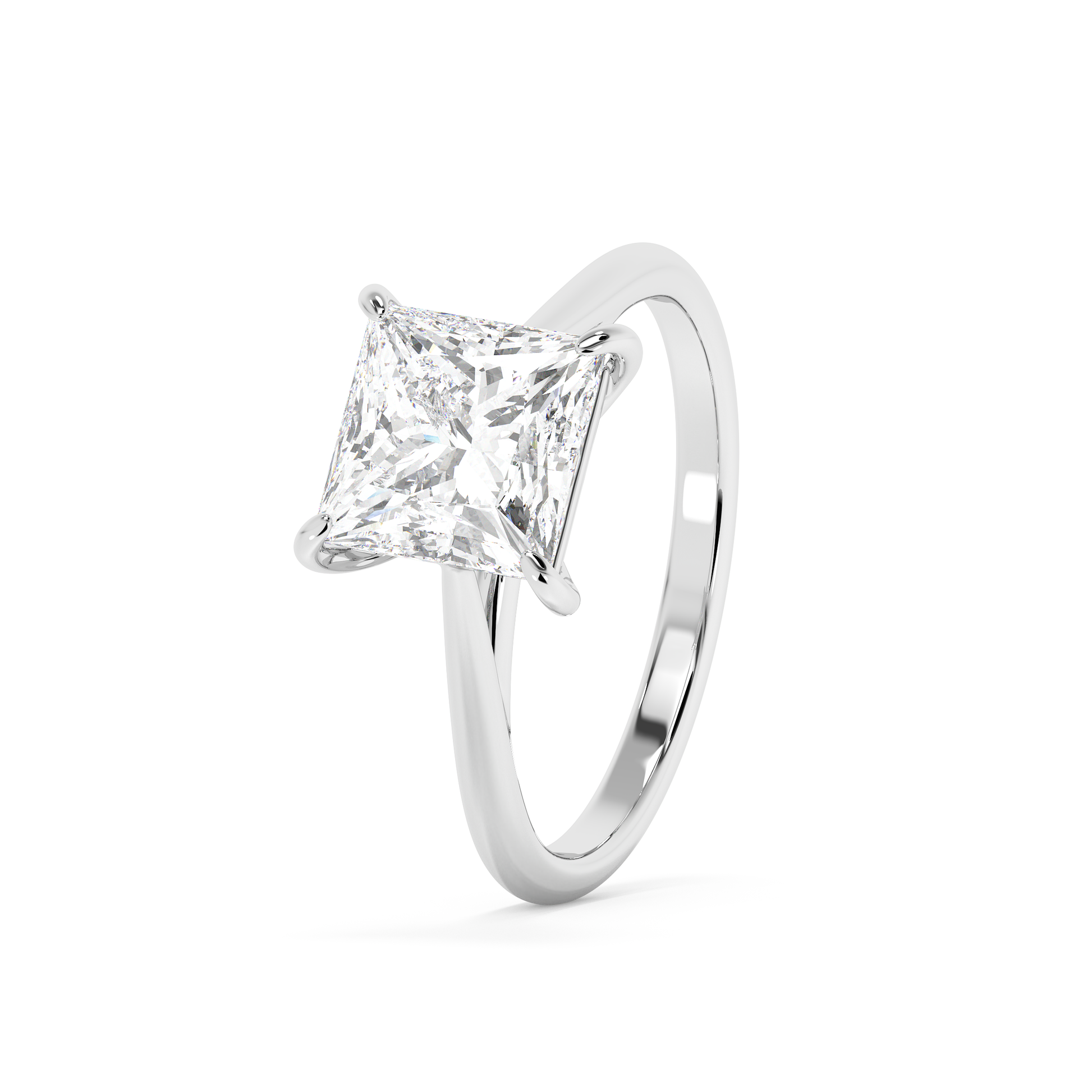 Emerald Solitaire Lab Grown Diamond Engagement Ring