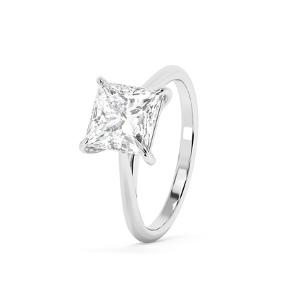 Emerald Solitaire Lab Grown Diamond Engagement Ring
