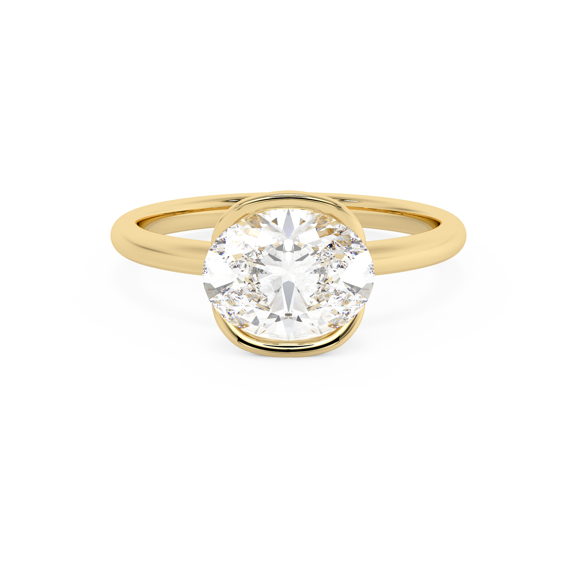 Emerald Solitaire Lab Grown Diamond Engagement Ring