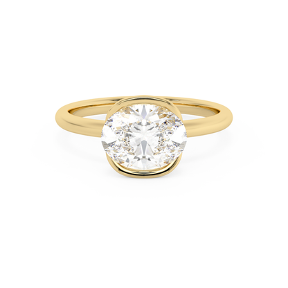 Emerald Solitaire Lab Grown Diamond Engagement Ring