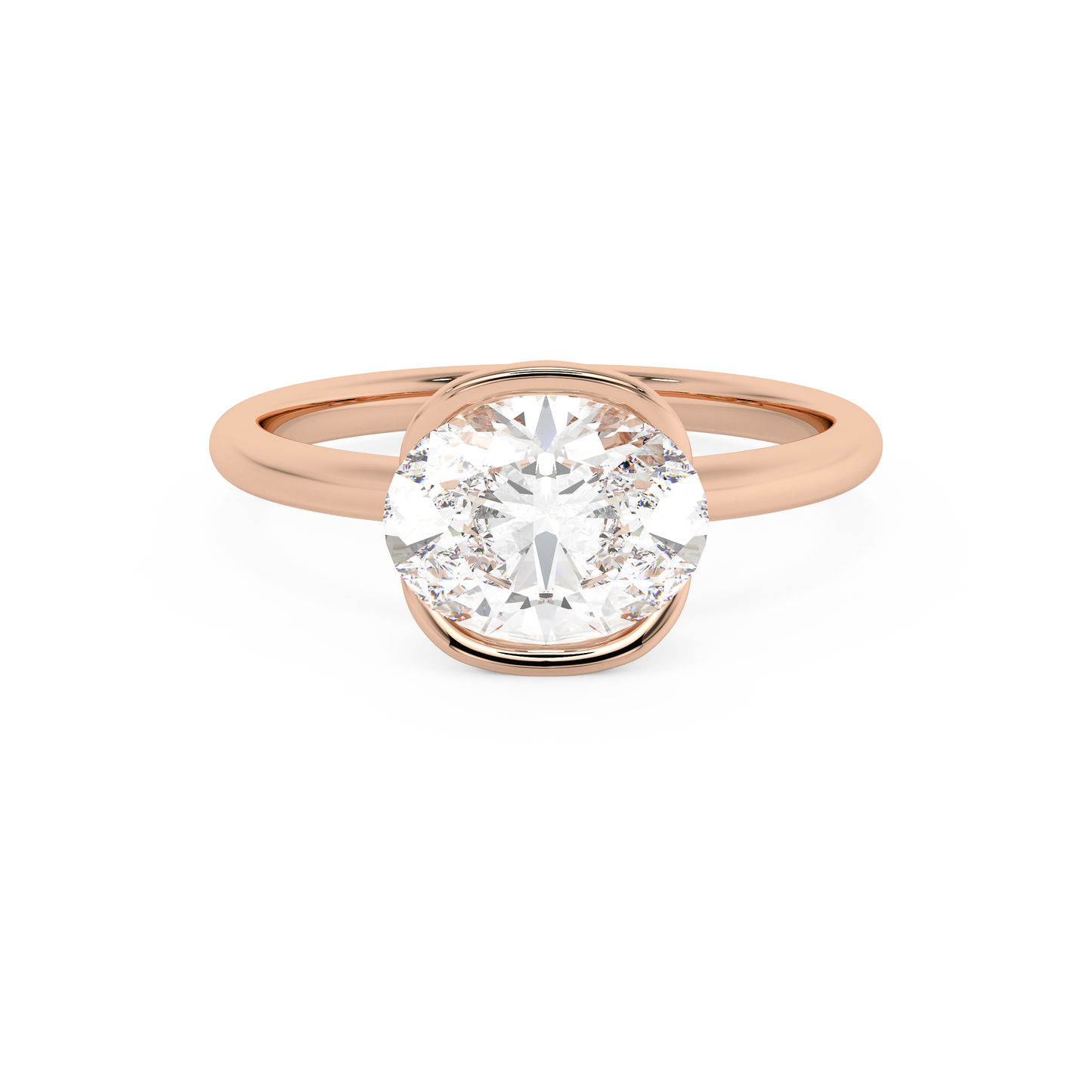 Emerald Solitaire Lab Grown Diamond Engagement Ring