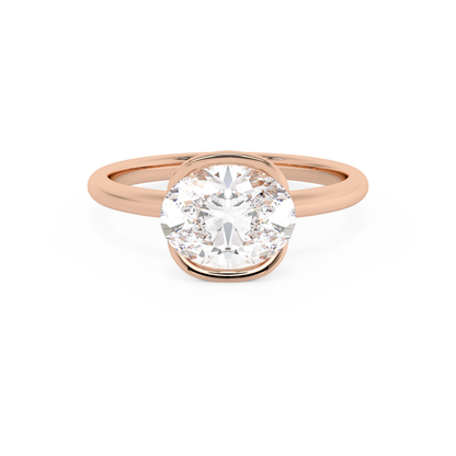 Emerald Solitaire Lab Grown Diamond Engagement Ring