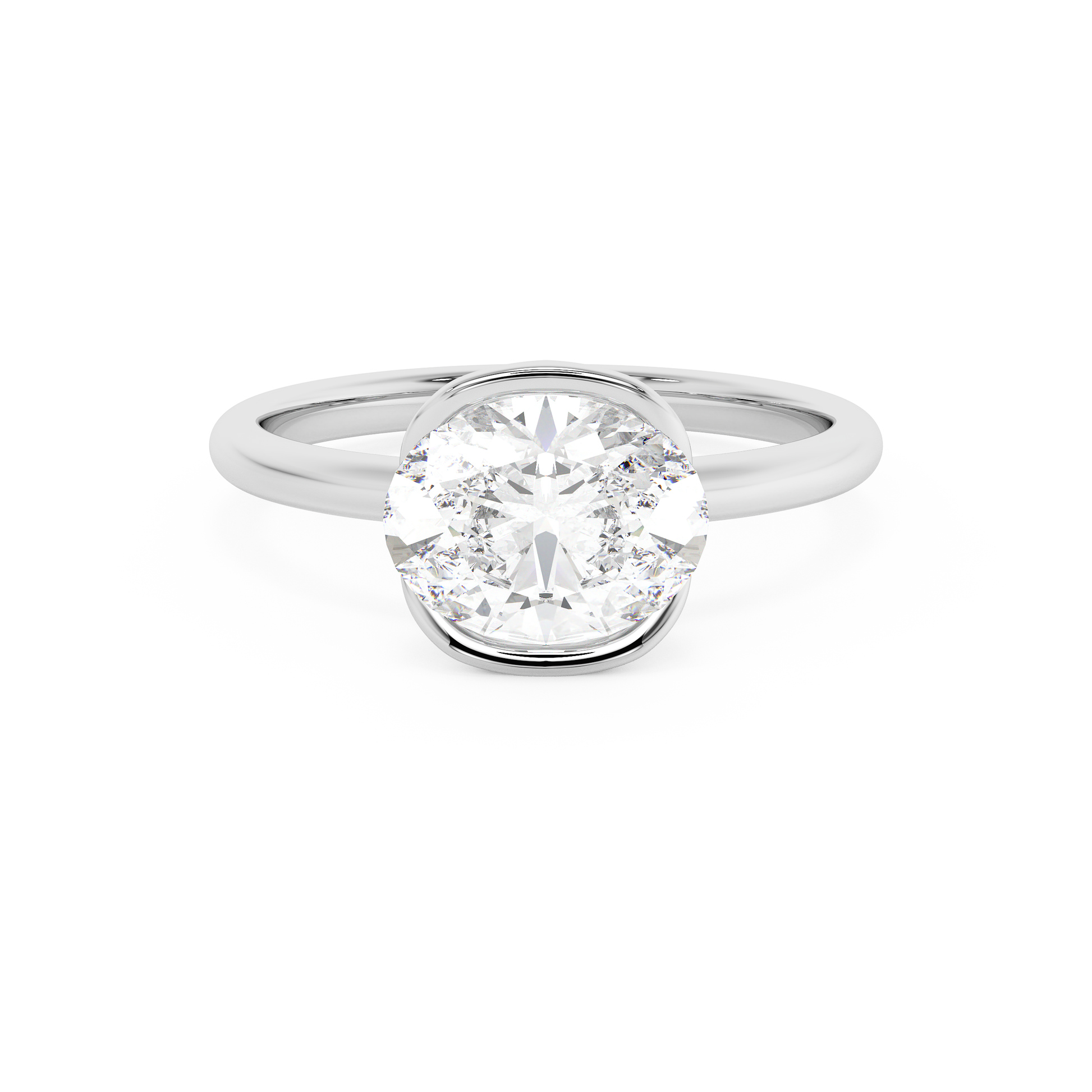 Emerald Solitaire Lab Grown Diamond Engagement Ring