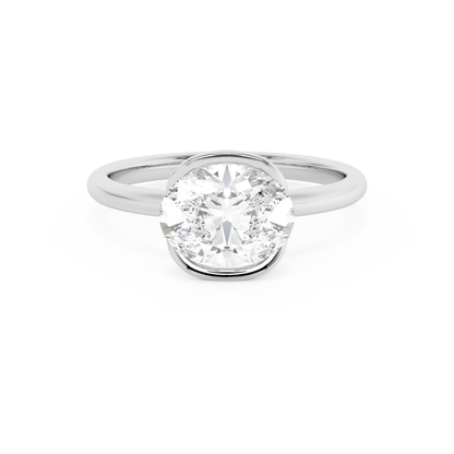 Emerald Solitaire Lab Grown Diamond Engagement Ring