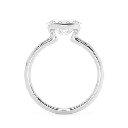 Emerald Solitaire Lab Grown Diamond Engagement Ring