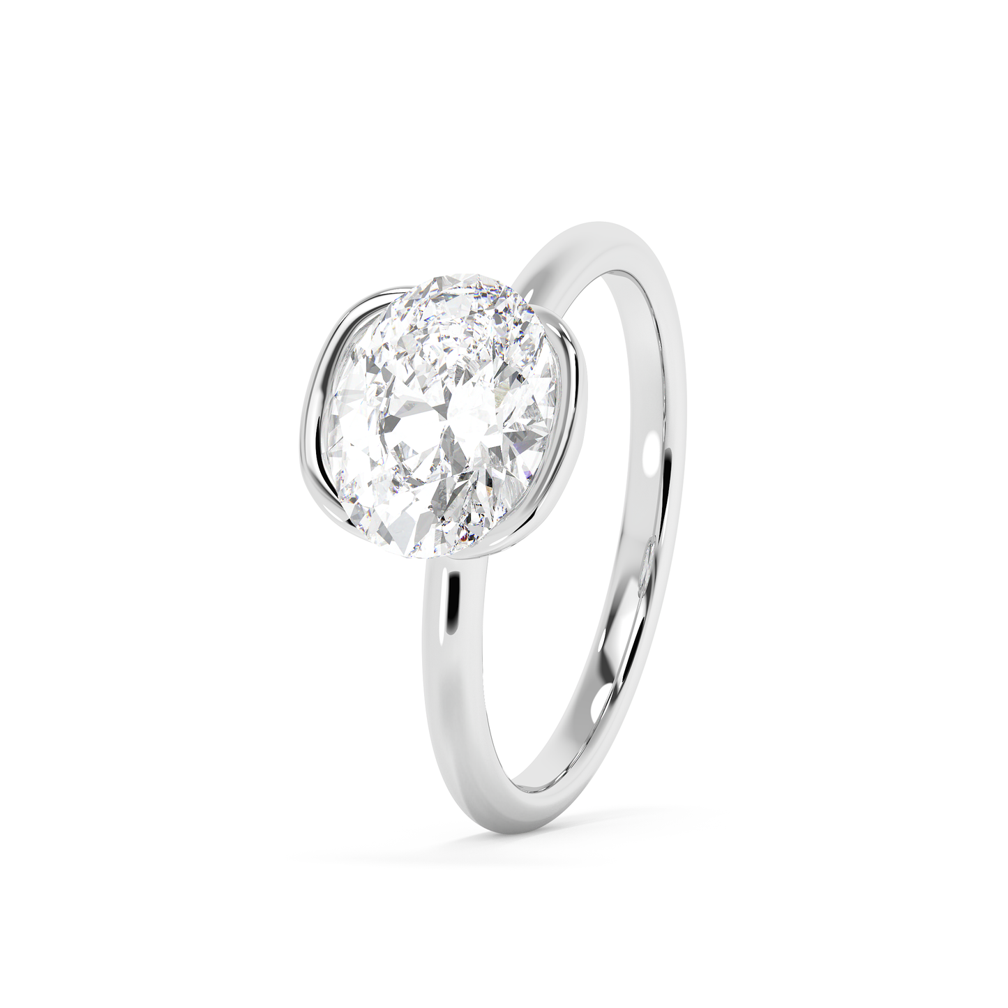 Emerald Solitaire Lab Grown Diamond Engagement Ring