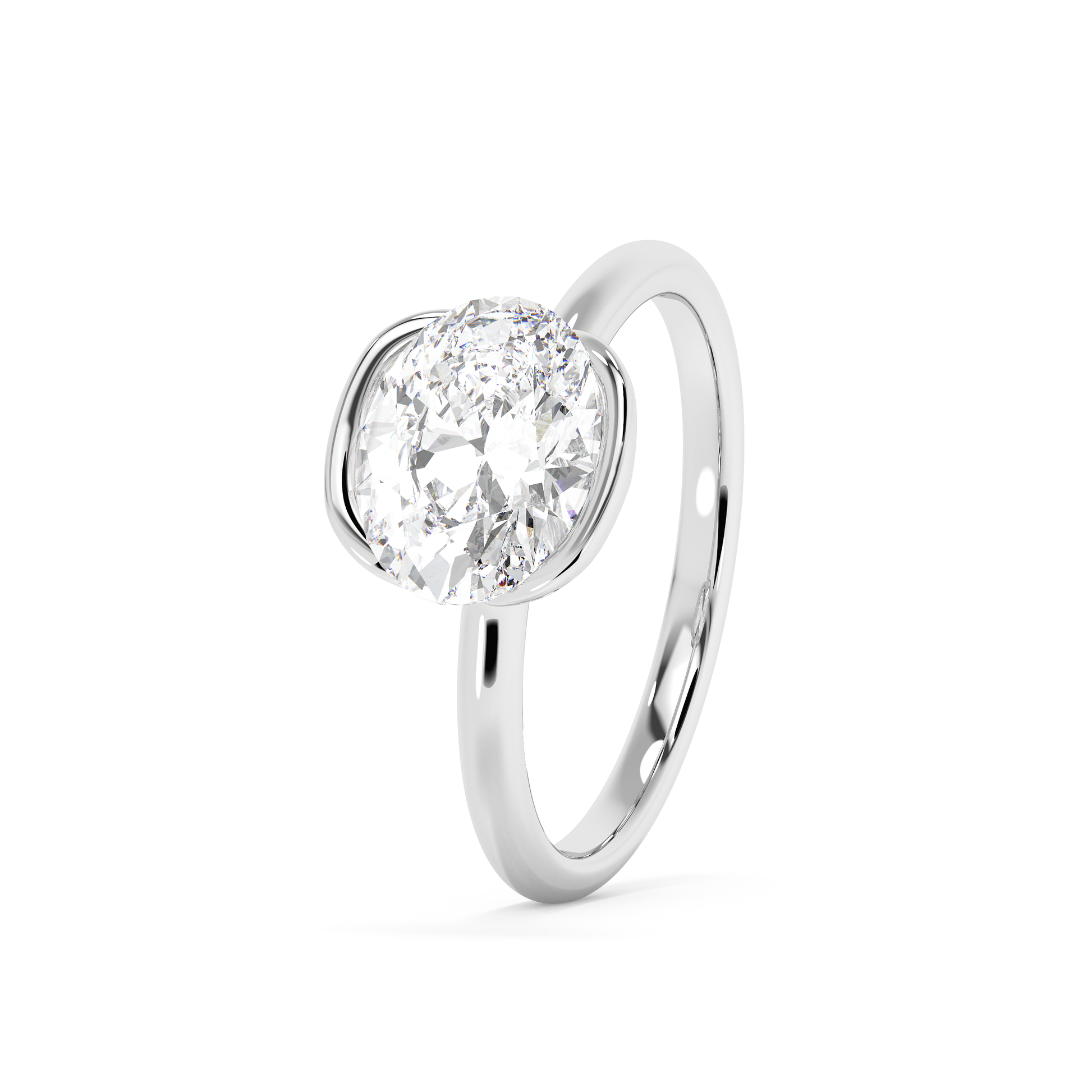 Emerald Solitaire Lab Grown Diamond Engagement Ring