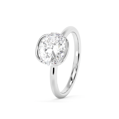 Emerald Solitaire Lab Grown Diamond Engagement Ring
