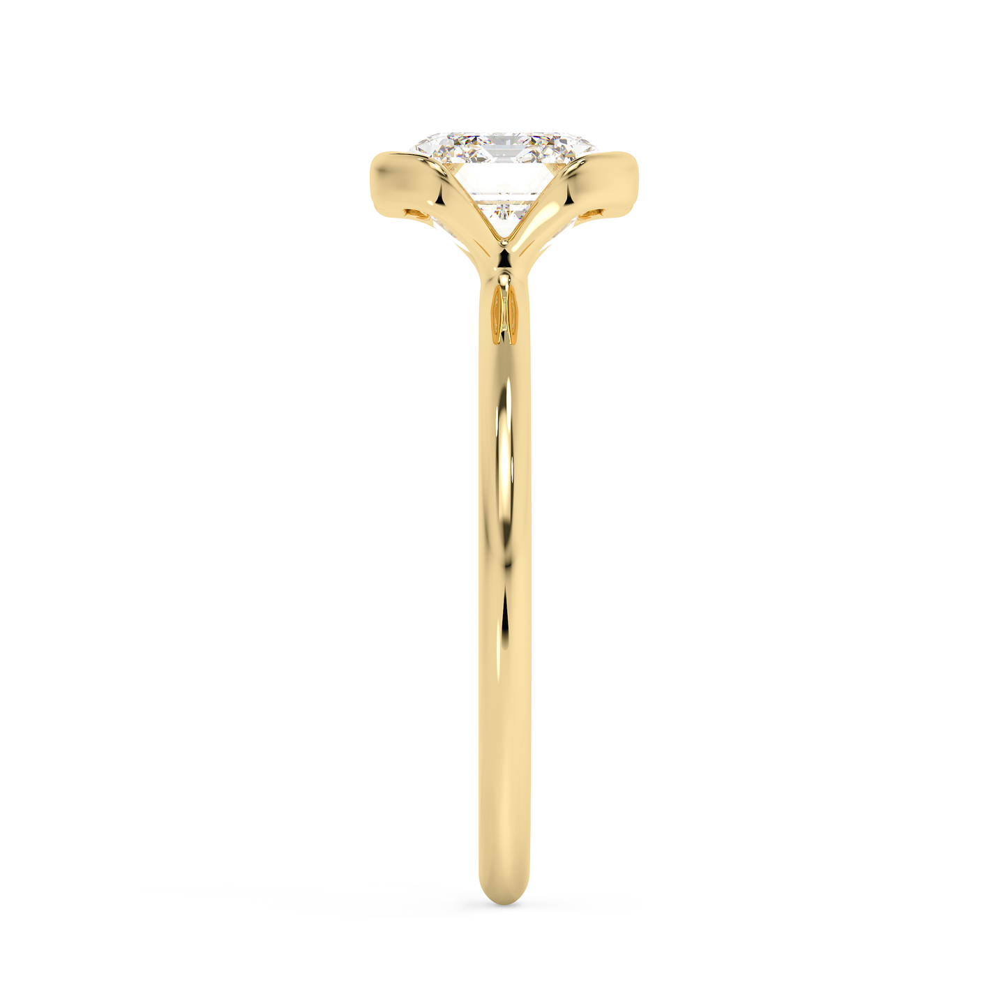 Emerald Solitaire Lab Grown Diamond Engagement Ring