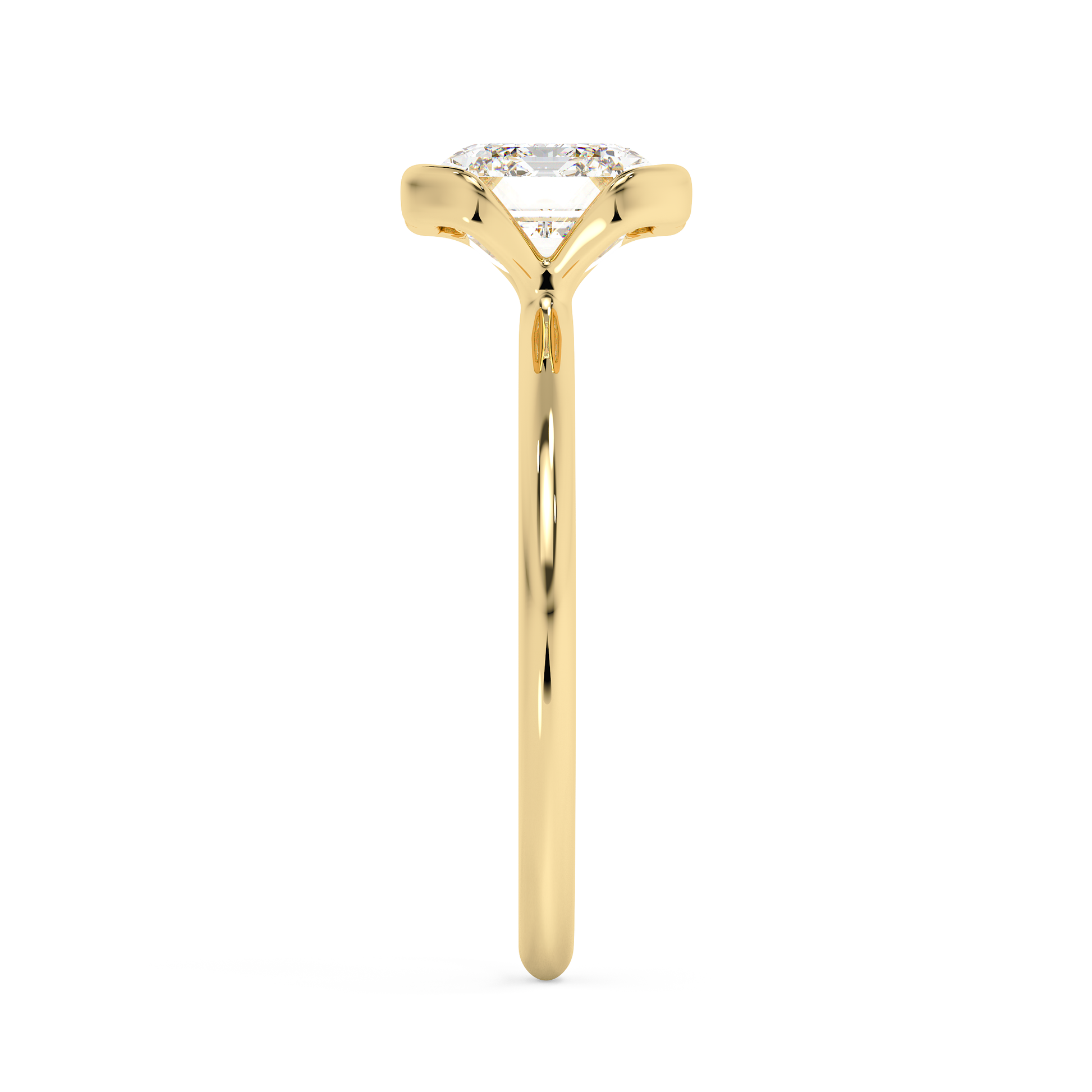 Emerald Solitaire Lab Grown Diamond Engagement Ring