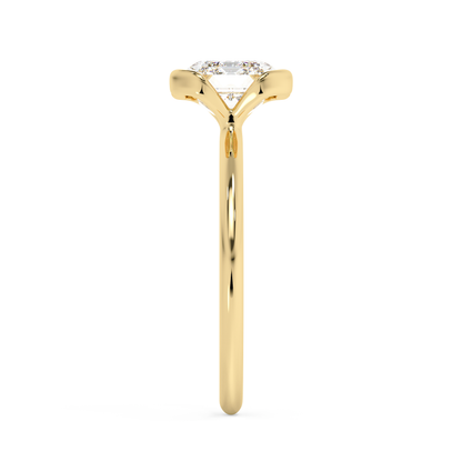 Emerald Solitaire Lab Grown Diamond Engagement Ring