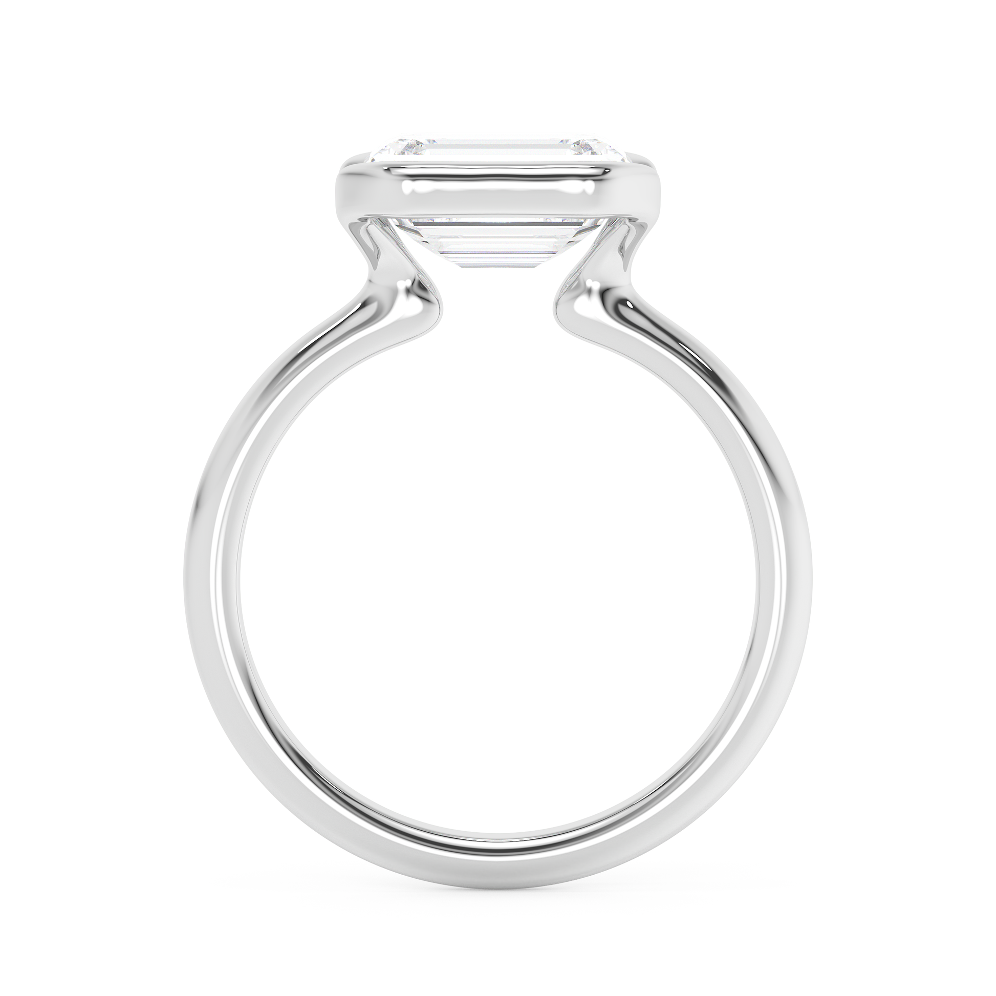 Emerald Solitaire Lab Grown Diamond Engagement Ring